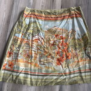 NWT Sigrid Olsen Sorrento Sun Skirt Artsy 100% Silk Skirt Size 16